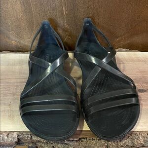 CROCS Black Strappy Women's Sandals